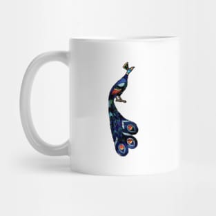 Stained Glass Peacock single in corner Mug